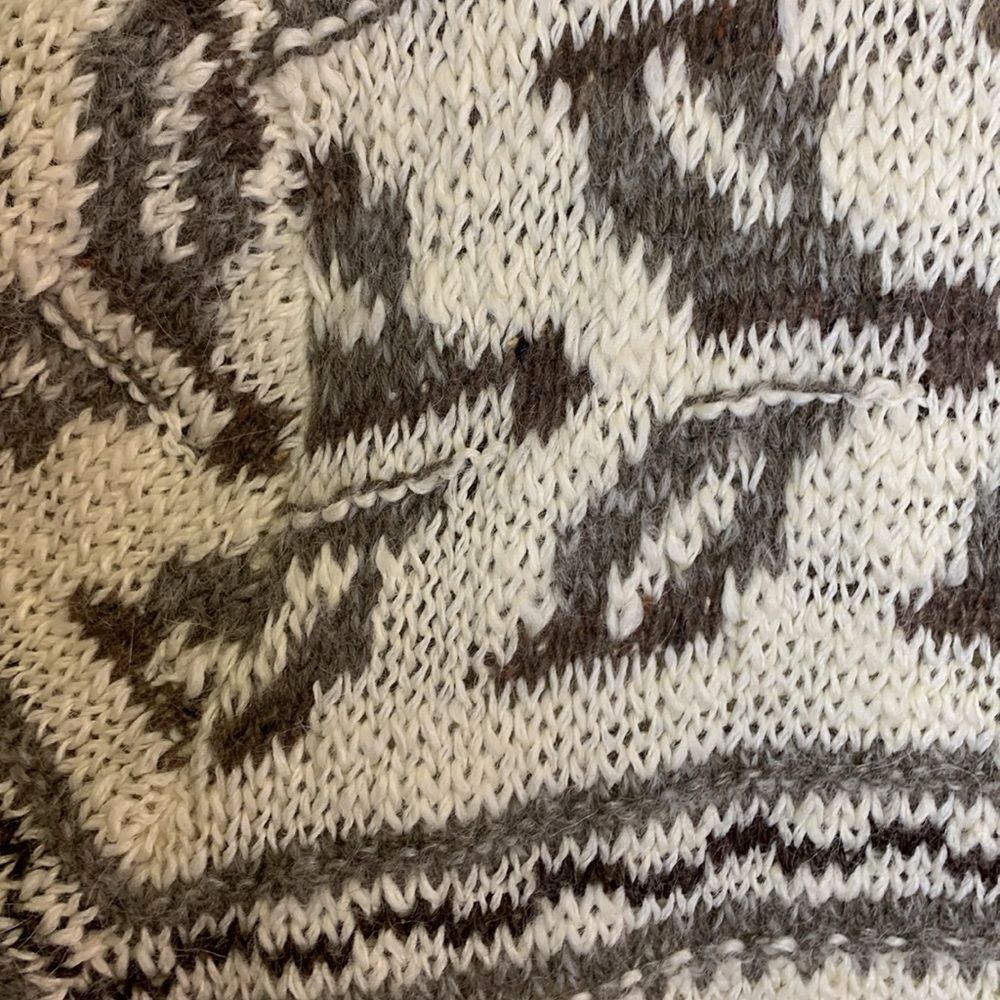 Polo Ralph Lauren Ivory Taupe Nordic Southwestern Wool V-Neck Cardigan Size L - Picture 8 of 14